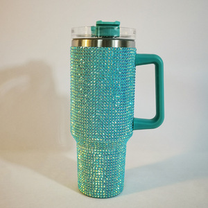 Large 40oz Outdoor <strong>Halloween</strong> Thermal Drink <strong>Cup</strong> with Handle Straw 40 oz Rhinestone Tumbler Vacuum Bottle Type for Back to School - Product Image 3