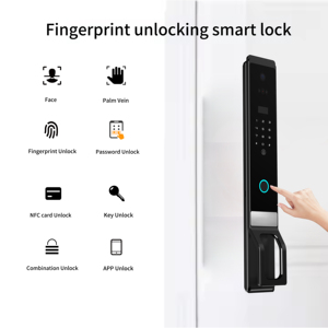 Tuya 3D Face Recognition Digital Smart Biometric Fingerprint Door <b>Lock</b> for Aluminum Wood Steel Doors with App WiFi Unlock - Product Image 2