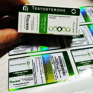 Caixa de frasco de 10ml para Test P Pharma com holograma personalizado de alta qualidade com toque macio 1000mg/10ml com etiquetas