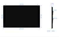 Raspberry LCD DSI 10.1 inci Raspberry Pi 5 4B CM4 1280x800 IPS 60Hz Refresh optik ikatan 6H kaca 10 titik sentuh