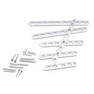 BISONS - Juego de 6 Placas Rectas de Acero Inoxidable de 2.7 mm con 46 Tornillos a Juego |   Implantes Ortopédicos Veterinarios Manuales - Product Image 1