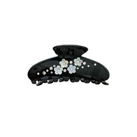Pince à cheveux en acétate de luxe de haute qualité, style coréen Liwu, avec fleurs 3D exquises incrustées de strass
