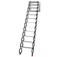 Carbon Staal Metalen Intrekbare Ladder Voor Loft Thuis Vouwen Stap Ladder Zolder Pulldown Ladder Scharnier (, Hoogte 11ft)