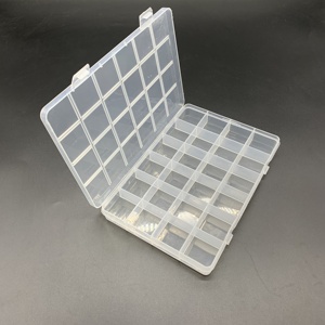 24 Divider Detachable Transparent <strong>Storage</strong> Tool case with Parts <strong>Small</strong> Plastic Compartment <strong>Boxes</strong> with <strong>Lid</strong> - Product Image 5