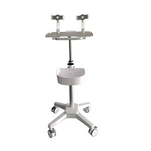 New dual tablet <b>computer</b> trolley, portable mobile medical <b>table</b> with lifting function, aluminum alloy large panel trolley - Product Image 1
