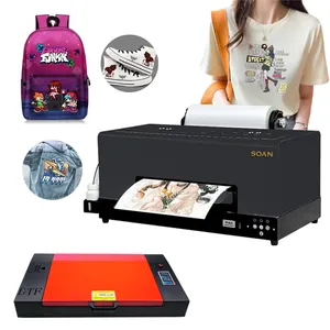 Digitale Desktop Kleine Dtf Overdracht T-Shirt Drukmachine A3 Xp600 33Cm Roll Film Dtf Printer Met Oven Voor Textieldoeken