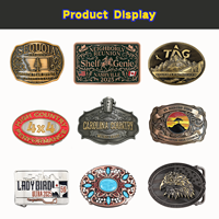 Boucles de ceinture de cowboy western personnalisées en alliage de zinc, métal, gravure 3D d'animaux, logo personnalisé pour hommes