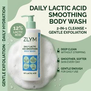 Gel Douche <span class=keywords><strong>Nettoyant</strong></span> en Profondeur à l'Acide Lactique AHA, Lissant et Hydratant, pour Peaux Très Sèches et Rugueuses - Product Image 1