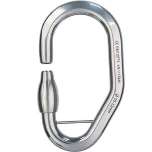 Mousqueton de sécurité en acier inoxydable 14cmx8cm, qualité industrielle durable, pour via ferrata et parcs d'aventure en hauteur - Product Image 1