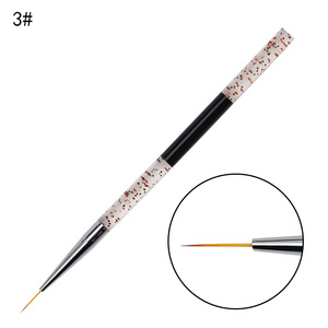 3Pcs Acrylic <b>Glitter</b> Handle Nylon Nail Art Liner Brush Set 7mm 9mm 11mm Crimped Ferrule Gel Drawing <b>Pens</b> - Product Image 5