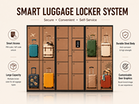Système de casiers intelligents pour bagages, armoire de rangement en libre-service pour valises, serrure numérique sécurisée pour aéroport, hôtel, gare, centre commercial