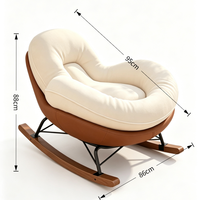 Fauteuil à bascule en forme de poire Tenghang, canapé moelleux, fauteuil inclinable individuel avec base en bois pour salon, chambre à coucher, balcon