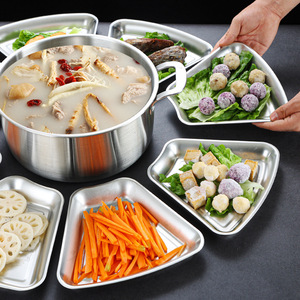 Stainless Steel Hot Pot Dish Set 304 Gold Irregular Shape For Party Reunion Snack Platter BBQ Plate - Product Image 2