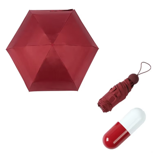 Mini parapluie pliant de poche promotionnel personnalisé pas cher pour femme, compact, anti-pluie, 5 plis, type capsule - Product Image 5