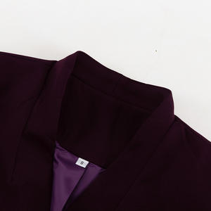 2026年秋ファッション スリムパープル ツーピースセット 女性用ストリートウェア エレガントな長袖ブレザーとハイウエストミニスカートのセット - Product Image 4