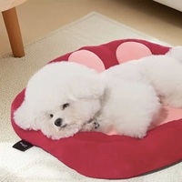 Tapis de couchage pour chien en forme de patte mignon - Coussin de sol confortable en peluche douce avec détails brodés pour petits chiens et chats