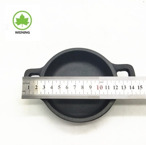 Chinese <strong>Round</strong> Mini Wok Pre-Seasoned Cast Iron Mini <strong>Pan</strong> With Double Handle Mini <strong>Egg</strong> <strong>Pan</strong> Low Price - Product Image 3