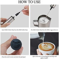 Mousseur à lait électrique en acier inoxydable rechargeable par USB, batteur à œufs, mixeur portatif, mini mousseur à lait, mousseur automatique moderne