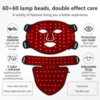 Masque facial LED à lumière rouge portable, designs innovants, 7 couleurs + infrarouge, silicone, ultra fin