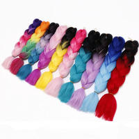 Cheveux à tresser synthétiques 24 pouces, résistants à la chaleur, 100g, pour tresses africaines style Dirty Braid et grandes queues de cheval colorées, application facile sans colle
