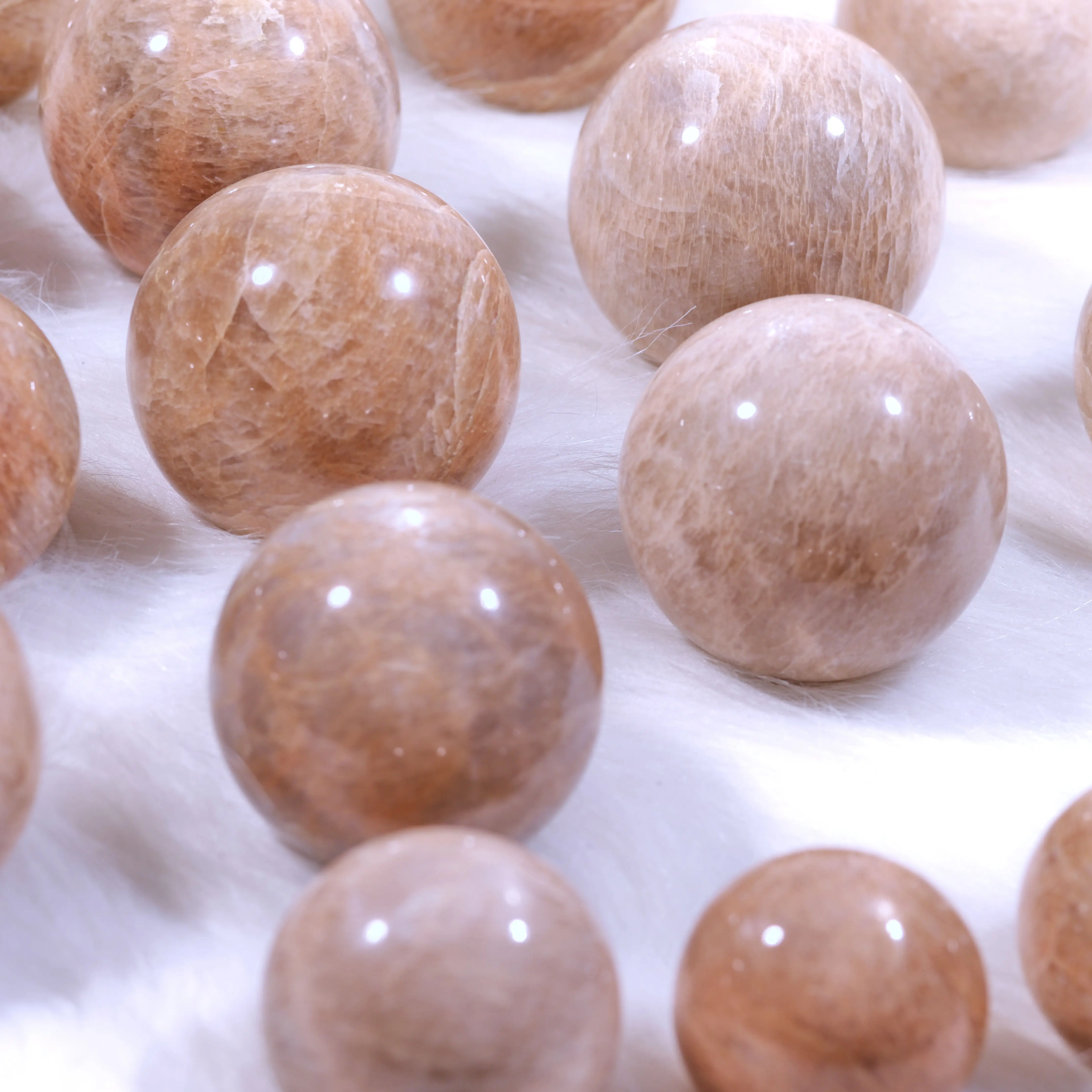 Groothandel Handgesneden Natuurlijke Helende Edelstenen Bol Amazoniet Perzik Maansteen Kristallen Bol