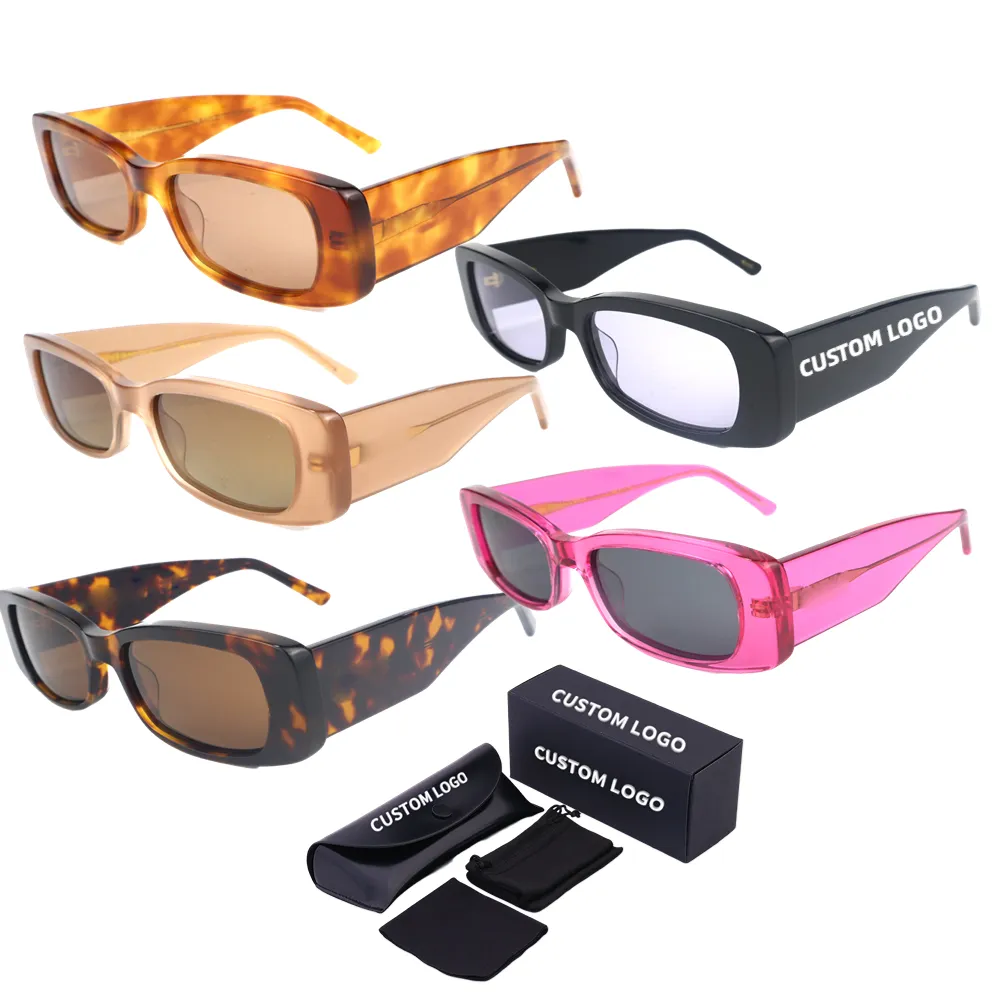 Fashion Small Rectangle Sunglasses Women Retro Clear Colors Shades UV400 Men Brand Designer Sun Glasses