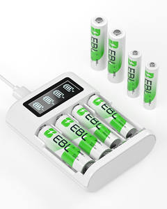 Micro USB tipo C entrada independiente 8 ranuras LCD rápido EBL 1,2 V NiMH NiCD AA AAA cargador de batería recargable - Product Image 1