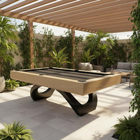 Luxuriöser 3-in-1-Multi-Game-Billardtisch mit Tischtennisplatte und Essauflage, Billardbank und Pooltisch für Zuhause