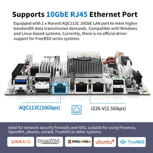 CWWK N355 CPU <span class=keywords><strong>Mini</strong></span> <span class=keywords><strong>ITX</strong></span> PC Mainboard putih M8 2 x NVMe Dual 2.5Gb Ethernet M.2 WiFi NAS Motherboard 8 Bay dengan 10GbE RJ45 LAN - Product Image 3