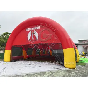 Op Maat Gemaakte Outdoor Opblaasbare Paintball Arena Sport Court Tent Voor Stapelbed