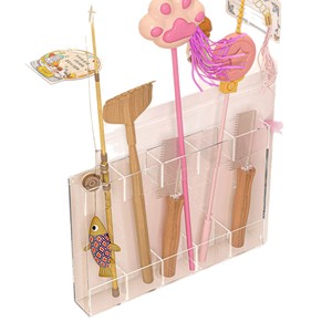 Boîte de rangement pour jouets de chat, support mural pour fournitures pour animaux de compagnie, organisateur transparent pour jouets de chien et de chat, grande capacité, rectangulaire à 2 couches - Product Image 5