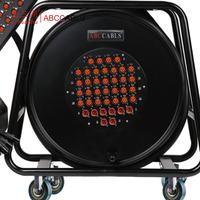 ABCCABLS 40 canaux, 32 entrées XLR femelles, 8 sorties XLR mâles, Câble multipaire audio de scène sur enrouleur, Câble multipaire de microphone double panneau pour spectacles en direct