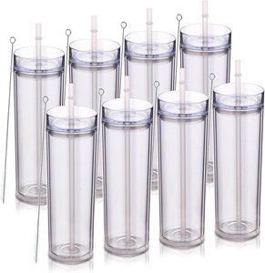 Multicolor 16oz Reusable Double Wall Stainless Steel Plastic Eco-Friendly Modern Tumblers Lid Straw Custom Logo Option <b>Bulk</b> - Product Image 2