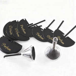 Benutzer definierte Glas Trichter Schwarz Weiß Blotter Parfüm Streifen Duftöl Aroma therapie Probe Tester Schwarzes Papier Mit Gold Logo - Product Image 1