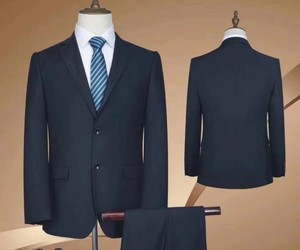 Costume sur mesure noir pour marié, ensemble 2 pièces (veste et pantalon) pour <span class=keywords><strong>soirée</strong></span>, cérémonie et affaires - Product Image 1