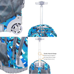 La mejor <span class=keywords><strong>mochila</strong></span> azul con <span class=keywords><strong>ruedas</strong></span> para niños y niñas con <span class=keywords><strong>ruedas</strong></span> y muchos bolsillos para la escuela - Product Image 3