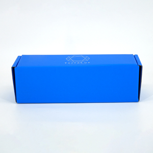 Boîte d'expédition en carton ondulé personnalisée, impression mate bleue, carton d'avion recyclable, boîte d'expédition avec logo personnalisé pour cosmétiques, vêtements, cadeaux - Product Image 4