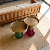 Table basse ronde en verre design moderne, style nordique, meubles de maison, base en métal, table d'appoint centrale, décoration intérieure minimaliste