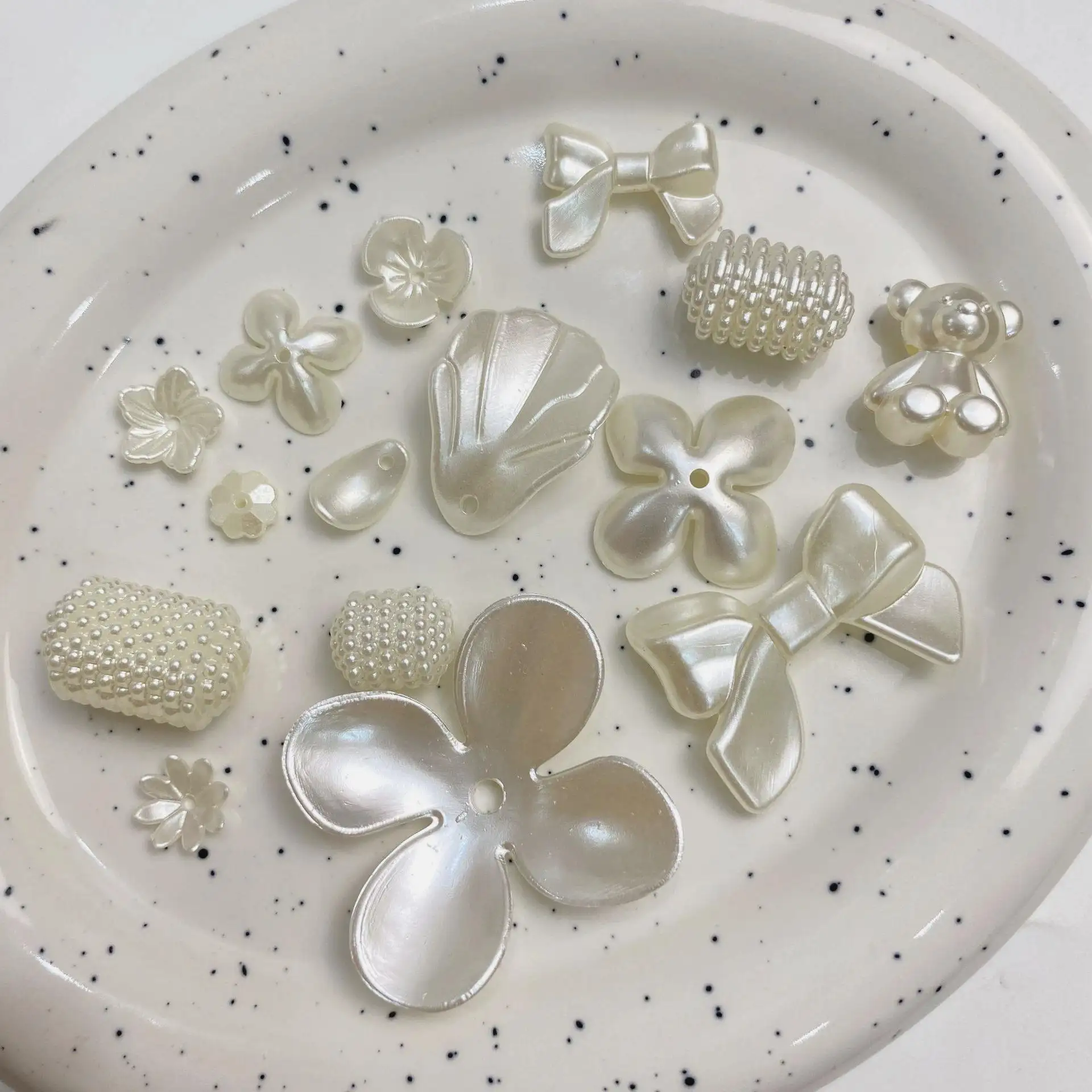 abs pearl diy handmade beaded material glue phone case accessories Flower pedestal flower bow