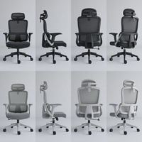 Chaise de bureau ergonomique grande taille et robuste, chaise de visiteur en maille pivotante avec verrouillage d'inclinaison et de réclinaison
