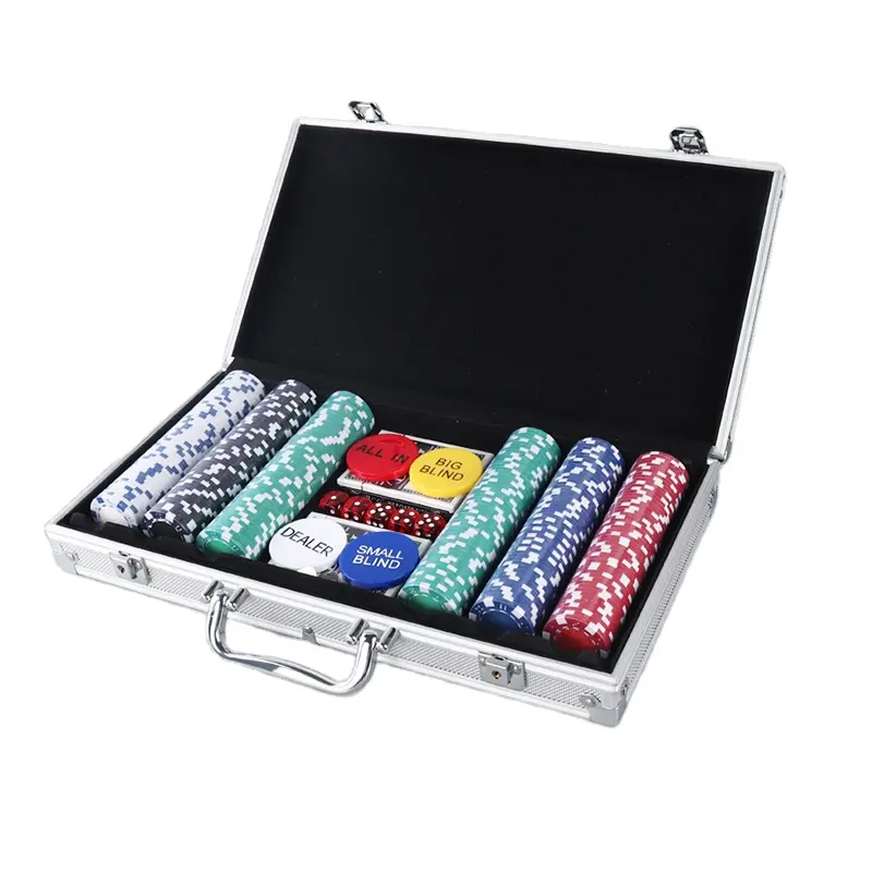 NINGBO ROYAL Vente en gros Deluxe 100 200 300 500 1000pcs Casino Texas Hold'em poker chips Case Set