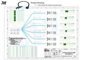 汽车用定制镀锡铜线束适配器IP67额定300V 550毫米长度信号和电源传输 - Product Image 2