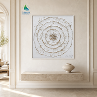 Vente chaude Moderne De Luxe Abstrait Géométrique Dart Style Peinture Blanc Pur avec 3D Texture Épaisse pour Salon Mur Art