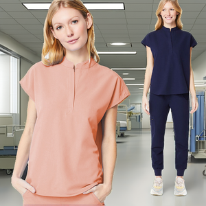 ชุดยูนิฟอร์มพยาบาลแบบสครับผ้าสแปนเด็กซ์/โพลีเอสเตอร์ทอแบบสั่งทำพิเศษ สำหรับใช้ในโรงพยาบาล แบบยูนิเซ็กซ์ สีเขียว สำหรับคนสูง - Product Image 2