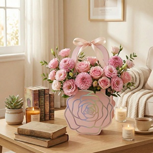 Confezione Regalo di Alta Qualità per Fiori di Compleanno, Scatola a Forma di Cuore per Bouquet da Matrimonio, Borsa per Fiori - Product Image 4