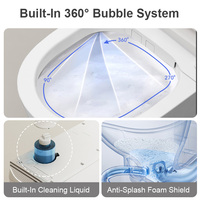 Toilette intelligente tout-en-un entièrement automatique avec télécommande, siège chauffant, drainage en S, en céramique, à poser au sol pour usage domestique