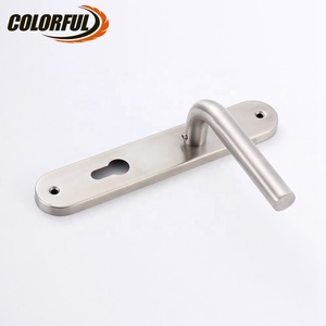 Poignée de porte intérieure européenne creuse en acier inoxydable, poignée de porte moderne, verrouillage sur plaque - Product Image 4