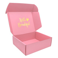 Luxus benutzer definierte Logo bedruckte Kleidung Schuhe Hautpflege Kosmetik Set Wellpappe verpackung Pink Mailer Versand boxen
