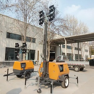 Trung Quốc Nhà máy 5M 7m AC DC Máy phát điện diesel tháp chiếu sáng CE EPA di động ngoài trời 9m pin năng lượng mặt trời tháp ánh sáng - Product Image 4