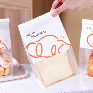 Sac cadeau de boulangerie artisanale personnalisé en papier blanc avec fermeture <span class=keywords><strong>à</strong></span> rouleau, fenêtre semi-transparente, impression d'illustration de <span class=keywords><strong>pain</strong></span> mignon, résistant <span class=keywords><strong>à</strong></span> l'humidité et sûr pour les aliments - Product Image 5